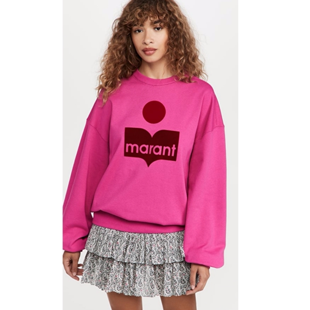 Isabel Marant Etoile Mindy Sweatershirt in Neon Pink